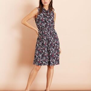 Brooks Brothers Navy Floral Midi Dress